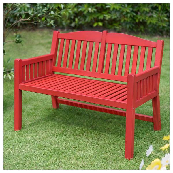 IKEA PÄRONHOLMEN Bench With Backrest Outdoor Red