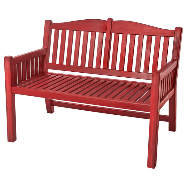 IKEA PÄRONHOLMEN Bench with backrest outdoor red
