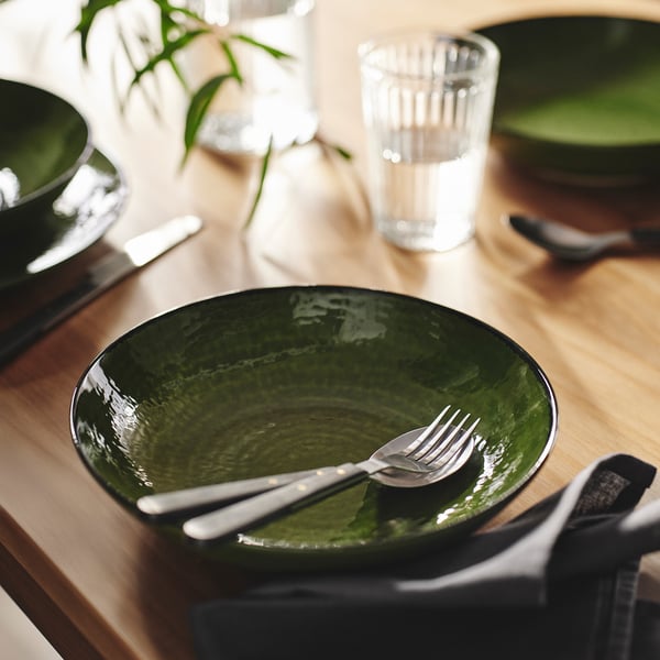 IKEA PELARKAKTUS Deep Plate/bowl Green 9 "