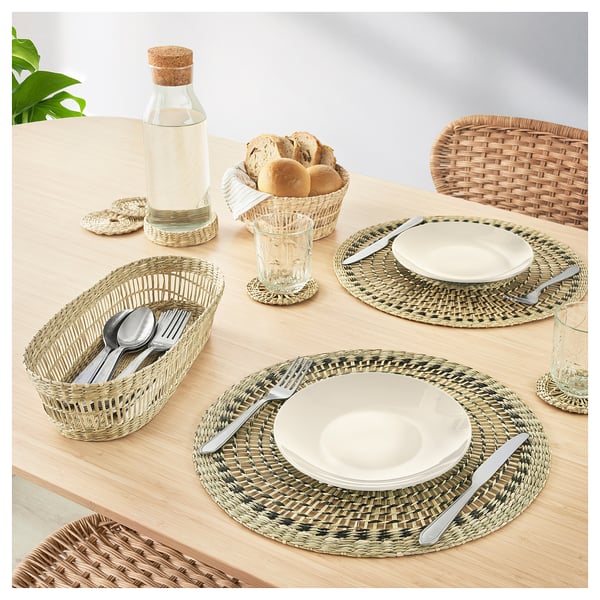 IKEA PENNFISK Basket Natural Sedge/handmade Round