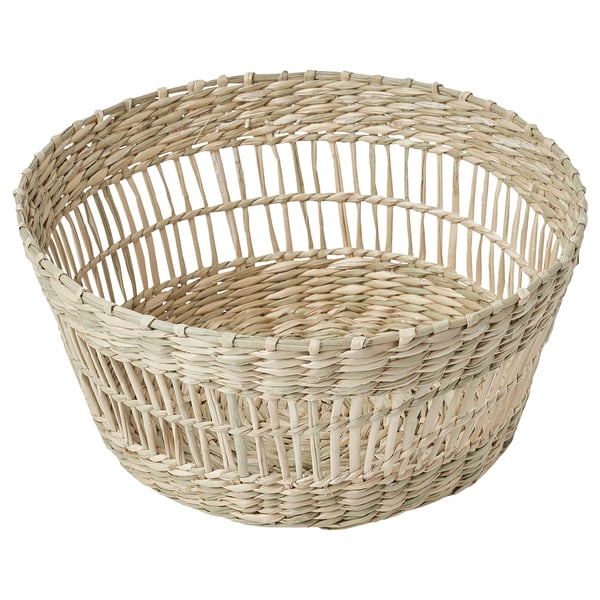 IKEA PENNFISK Basket natural sedge/handmade round