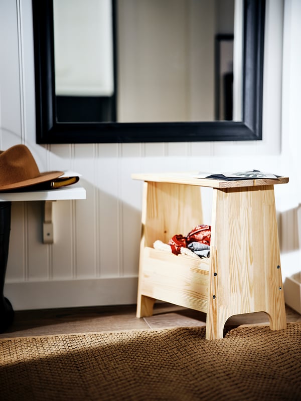 IKEA PERJOHAN Stool With Storage Pine