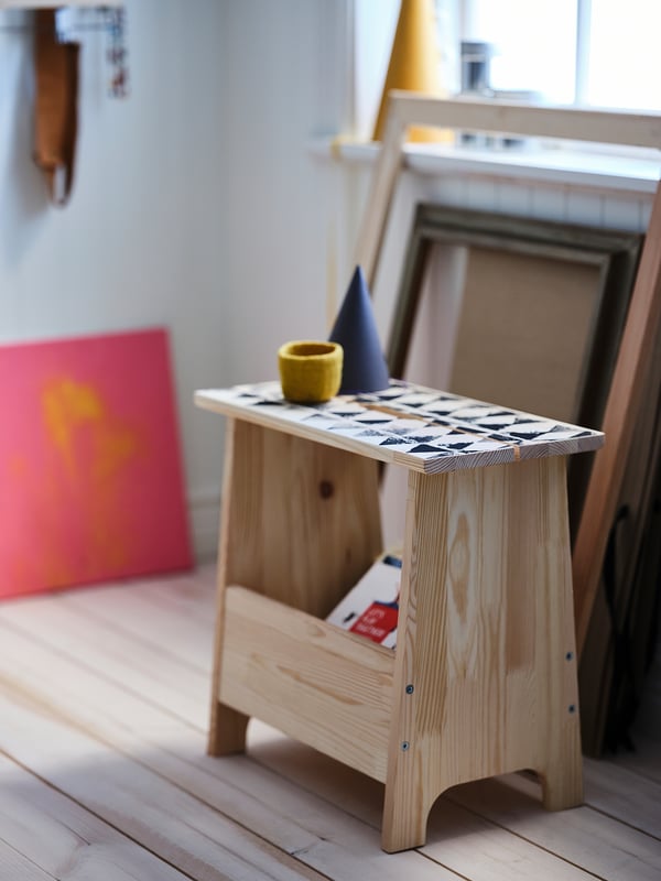 IKEA PERJOHAN Stool With Storage Pine