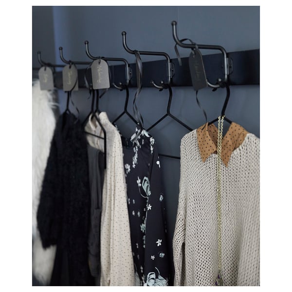 IKEA PINNIG Rack With 3 Hooks Black