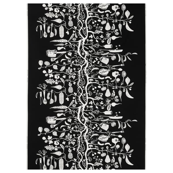 IKEA PIPDÅN Pre-cut fabric black/white 59x118 "
