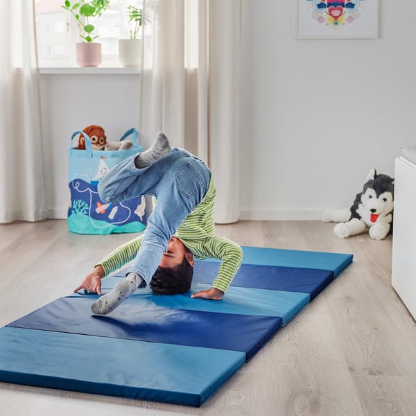 IKEA PLUFSIG Folding Gym Mat Blue 30 3/4x72 7/8 "