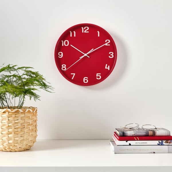 IKEA PLUTTIS Wall Clock Red 11 "