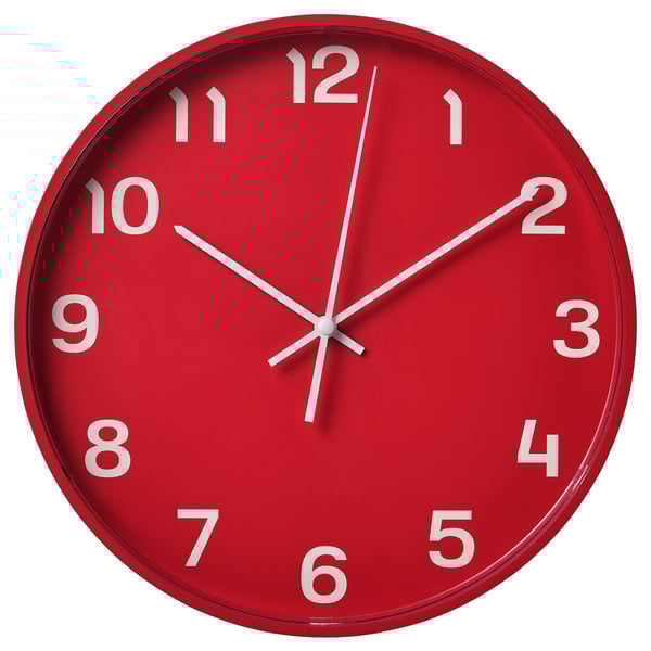 IKEA PLUTTIS Wall clock red 11 "