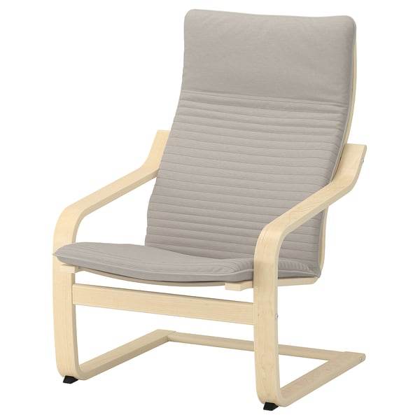 IKEA POÄNG Armchair birch veneer/Knisa light beige