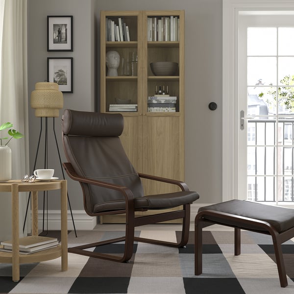 IKEA POÄNG Armchair Brown/Glose Dark Brown
