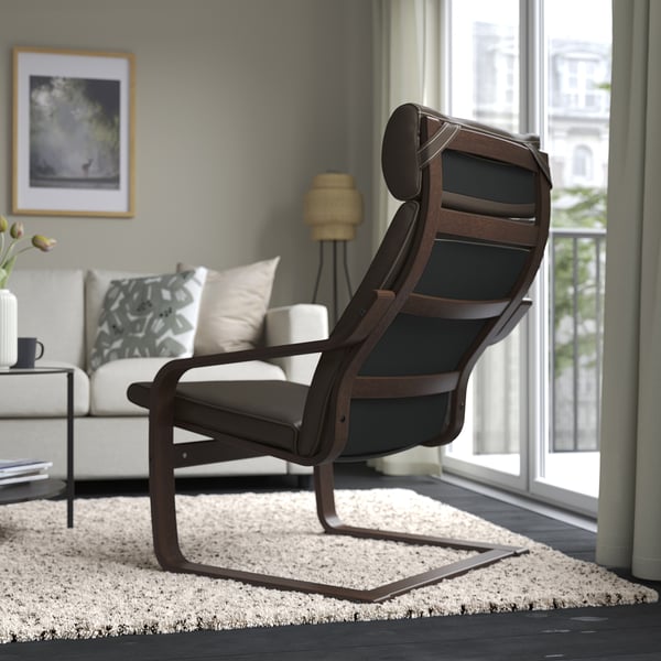 IKEA POÄNG Armchair Brown/Glose Dark Brown