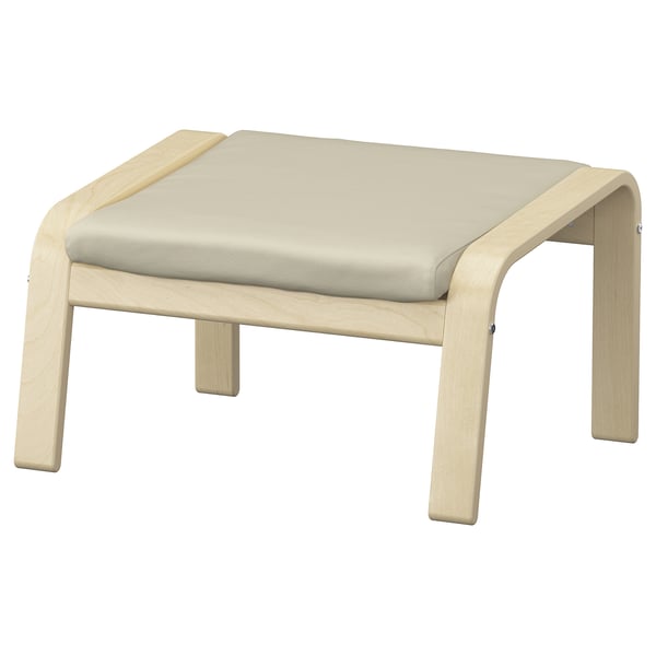 IKEA POÄNG Ottoman birch veneer/Glose off-white