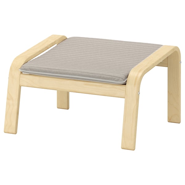 IKEA POÄNG Ottoman birch veneer/Knisa light beige
