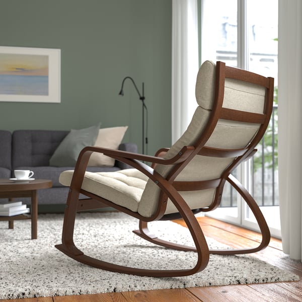 IKEA POÄNG Rocking Chair Brown/Gunnared Beige