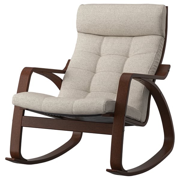 IKEA POÄNG Rocking chair brown/Gunnared beige