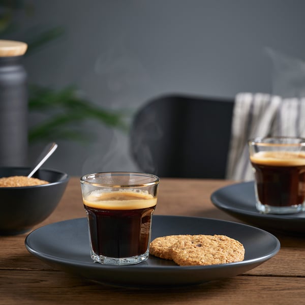 IKEA POKAL Espresso Glass Clear Glass 3 Oz