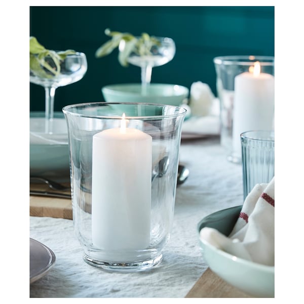 IKEA POMP Vase/candle Holder Clear Glass 7 "