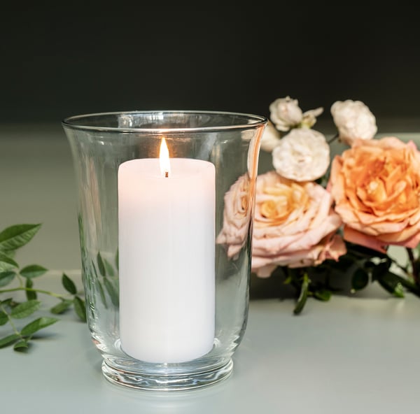 IKEA POMP Vase/candle Holder Clear Glass 7 "
