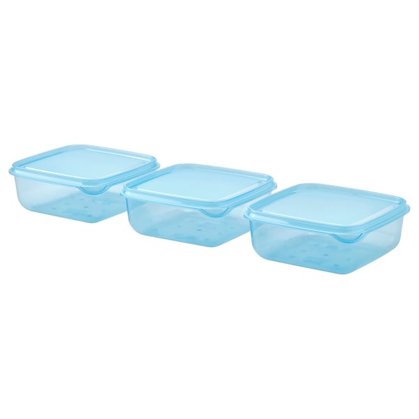 IKEA PRUTA Food container with lid blue 20 oz
