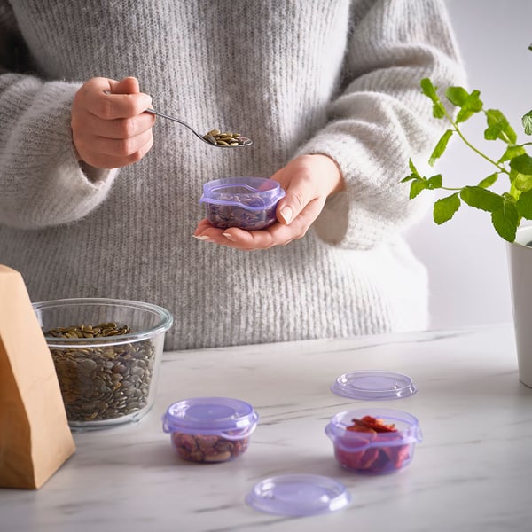 IKEA PRUTA Food Container With Lid Lilac 2 Oz