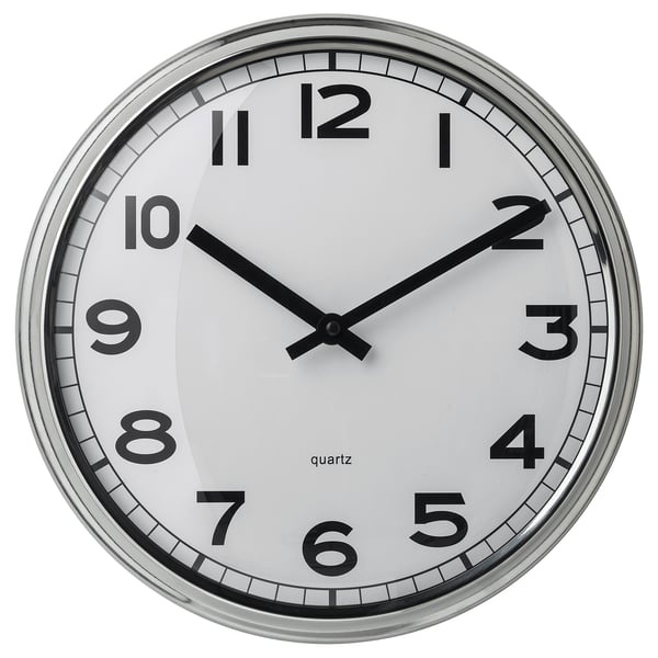 IKEA PUGG Wall clock stainless steel 12 ½ "