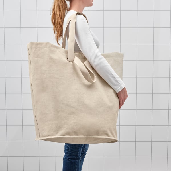 IKEA PURRPINGLA Laundry Bag Beige 26 Gallon