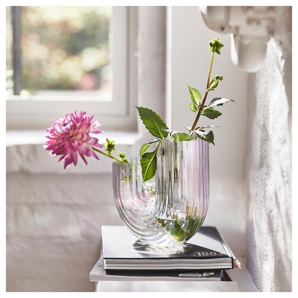 IKEA RÄFFELBJÖRK Vase Mother-of-pearl Color 7 ¾ "