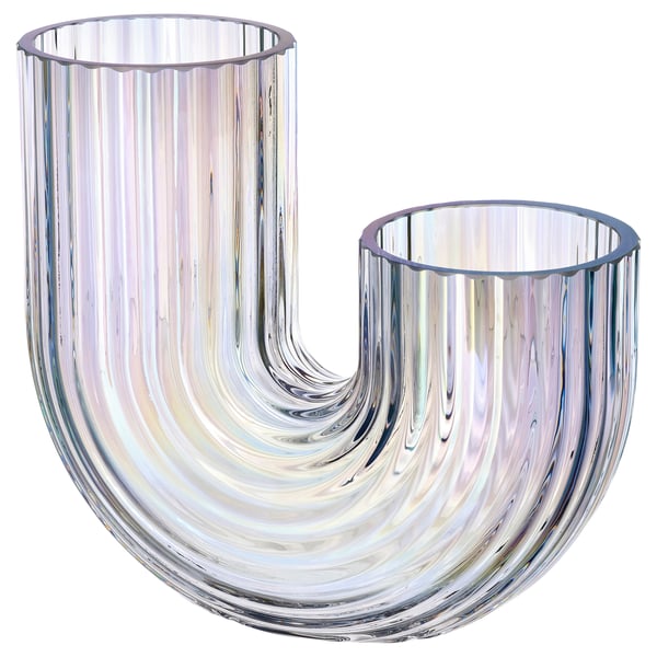 IKEA RÄFFELBJÖRK Vase mother-of-pearl color 7 ¾ "
