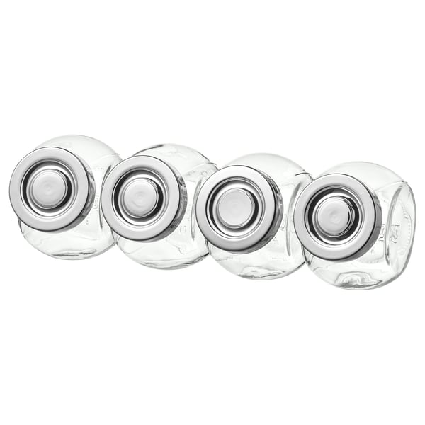IKEA RAJTAN Spice jar glass/aluminum color 5 oz