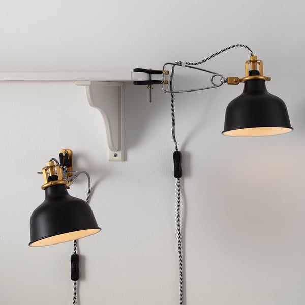IKEA RANARP Wall/clamp Spotlight Black