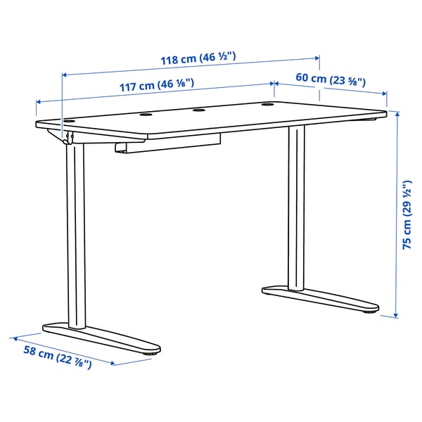 IKEA RELATERA Desk Combination White 46 1/8x23 5/8 "