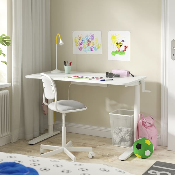 IKEA RELATERA Desk Sit/stand White 46 1/8x23 5/8 "