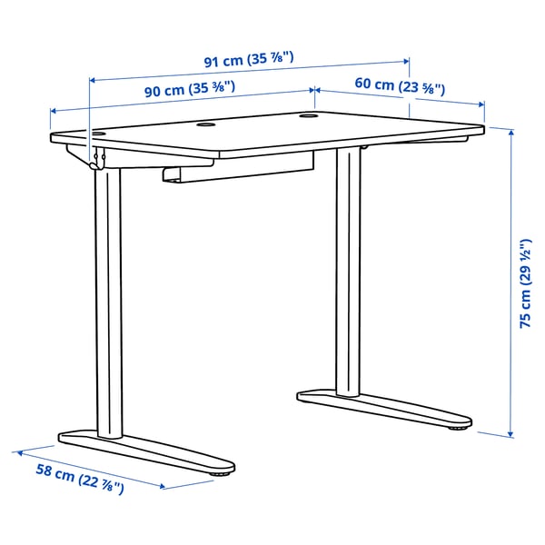 IKEA RELATERA Desk White 35 3/8x23 5/8 "