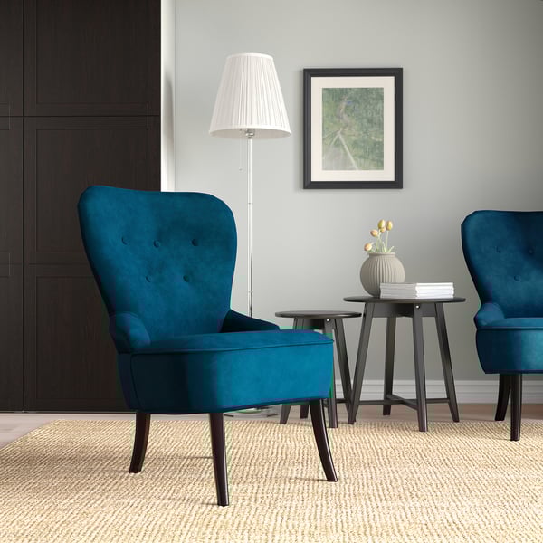 IKEA REMSTA Armchair Djuparp Dark Green-blue