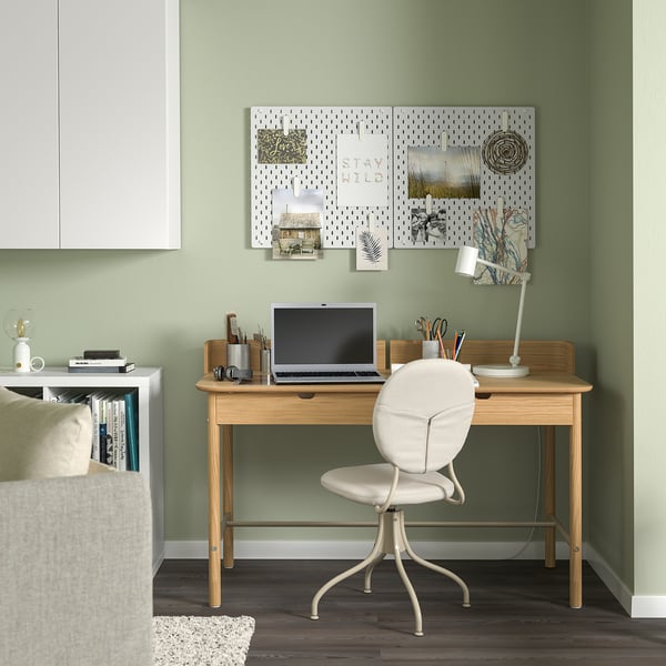 IKEA RIDSPÖ / BJÖRKBERGET Desk And Chair Oak Beige