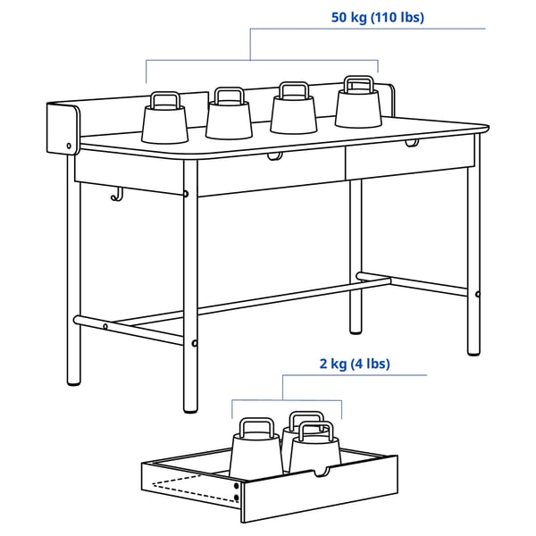 IKEA RIDSPÖ Desk Oak 55 1/8x27 1/2 "