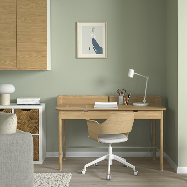 IKEA RIDSPÖ / FJÄLLBERGET Desk And Chair Oak Beige
