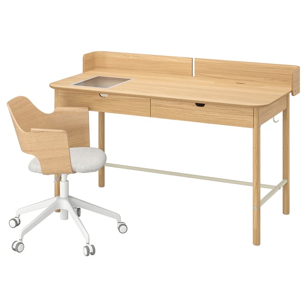 IKEA RIDSPÖ / FJÄLLBERGET Desk and chair oak beige
