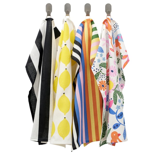 IKEA RINNIG Dish towel multicolor patterned 18x24 "