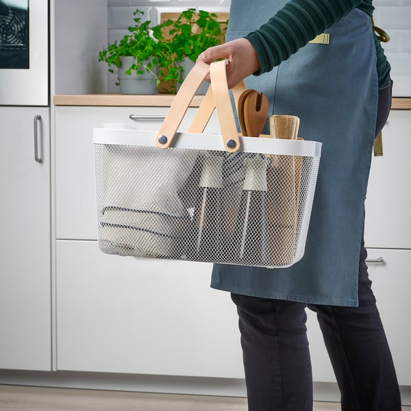 IKEA RISATORP Wire Basket White 10 ¾x16 ½x9 "