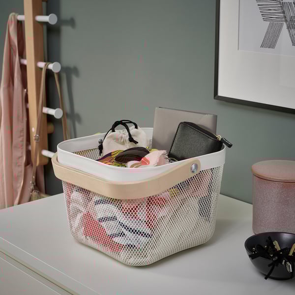 IKEA RISATORP Wire Basket White 9 ¾x10 ¼x7 "