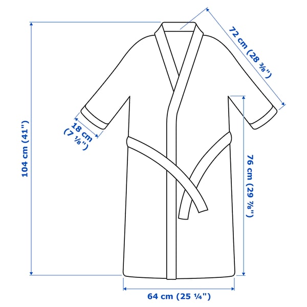 IKEA ROCKÅN Bathrobe White S/M