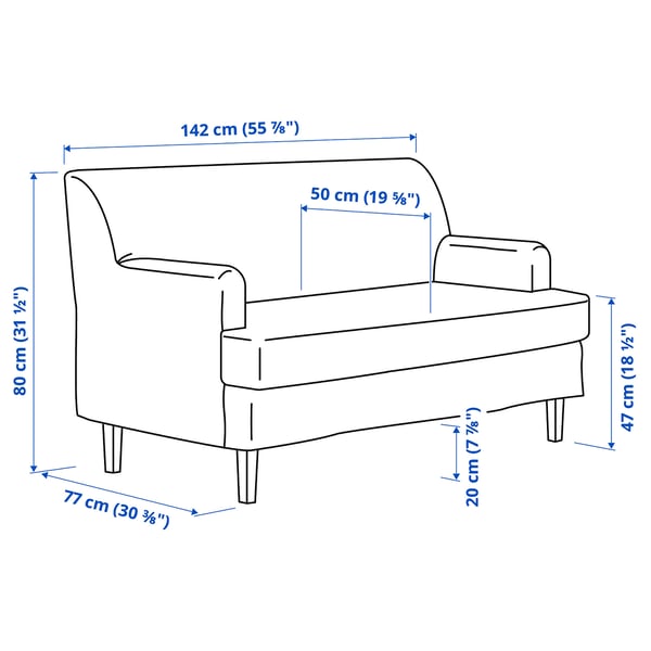 IKEA ROCKSJÖN Loveseat Kilanda Light Beige