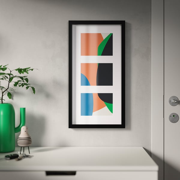 IKEA RÖDALM Frame For 3 Pictures Black 21 ¾x11 "