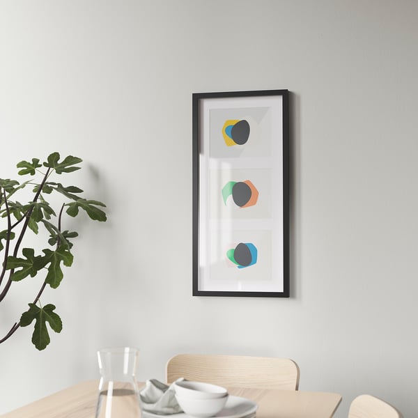 IKEA RÖDALM Frame For 3 Pictures Black 30x13 ¾ "