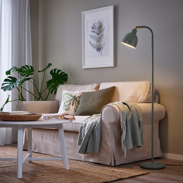 IKEA RÖDFLIK Floor/reading Lamp Gray-green