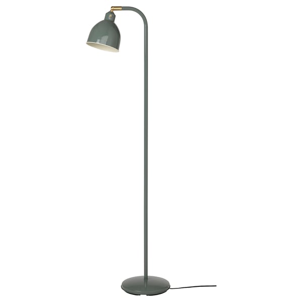 IKEA RÖDFLIK Floor/reading lamp gray-green