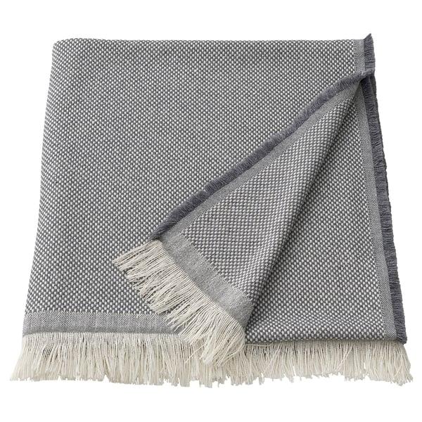 IKEA RÖNNBÄRSMAL Throw gray/white 51x67 "