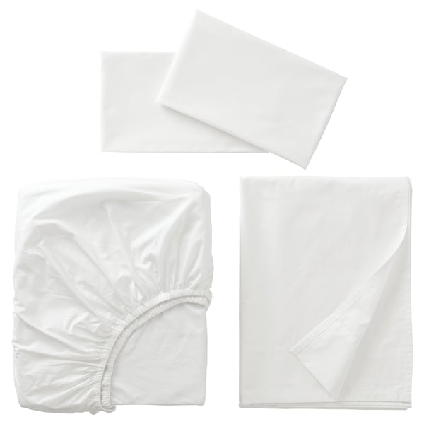 IKEA RÖNNVECKMAL Sheet set white Queen