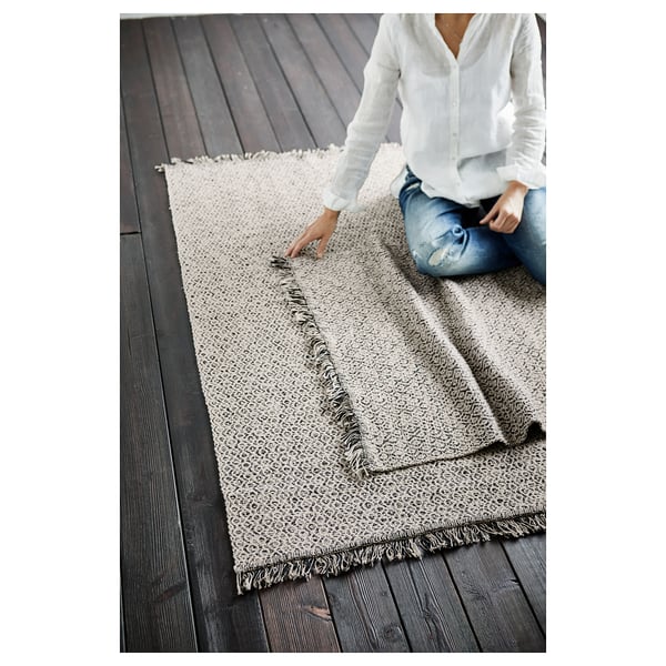IKEA RÖRKÄR Rug Flatwoven Black/natural 2 ' 7 "x4 ' 11 "